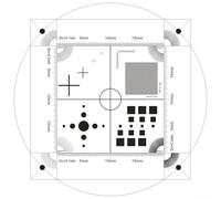 Yhenlovtt Pellicola di calibrazione del microscopio Micrometro trasparente PET 45x45mm spessore 0.1mm per software di misurazione del microscopio con scala a griglia e mirino