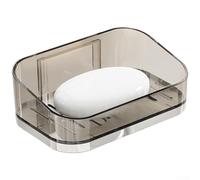 Yhenlovtt Portasapone magnetico per superfici lisce senza bisogno di forature e drenaggio a doppio strato per bagno e cucina (argento)