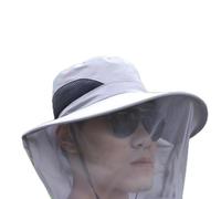 Yhenlovtt Protezione per pescare al buio, copertura solare kaki e traspirante in rete blu, per guida all'aperto, cappello da pesca Plus UPF 50 grigio ciclismo (grigio basso)