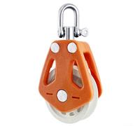 Yhenlovtt Puleggia singola per accessori marini per barche a vela, puleggia in nylon resistente con capacità di carico di 460 kg, compatibilità con linea di 10 mm, sistema di cuscinetti a griglia