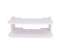 Yhenlovtt Punch - Mensola da parete per TV Settop Box, Router Plus, console di gioco, in legno e plastica, tessuto composito, con ganci resistenti, larghezza 30 cm