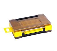 Yhenlovtt Scatola per attrezzatura da pesca su entrambi i lati con retro rimovibile e spugna posteriore più divisori per riporre esche in ABS per materiale Gear Case accesso esca (S giallo)