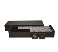 Yhenlovtt Scatola portaoggetti per capsule, confezione da 100 pezzi, con fodere in schiuma personalizzabili, per monete quadrate trasparenti da 20 mm, 25 mm, 35 mm, 40 mm, 30 mm (nero)