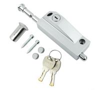 Yhenlovtt Serratura a molla in legno per porte, in lega di zinco resistente e chiusura in ferro con linguetta massiccia, spessore 11,8 mm, argento sabbia e finitura bronzo antico (chiave)