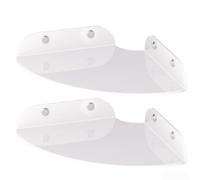 Yhenlovtt Set di 2 mensole angolari galleggianti in acrilico, 24,9 x 24,9 cm, montaggio a parete, per articoli da toeletta da bagno, barattoli di spezie da cucina (bianco)