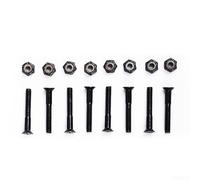 Yhenlovtt Set di accessori per skateboard da 16 pezzi con viti M5 e dadi per longboard e skateboard a quattro ruote, parti di ricambio in nero o oro (nero M5 x 28 mm)