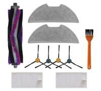 Yhenlovtt Set di pezzi di ricambio per robot aspirapolvere Nere10s E10s A8 M9 - Include 1 spazzola principale, 4 spazzole laterali, 2 filtri 2