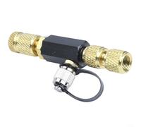 Yhenlovtt Strumenti di rimozione del nucleo della valvola sottovuoto, montaggio in ottone da 1/4" e 5/16", porta laterale per calibro, compatibile con R410A per sistemi HVAC, finitura nera