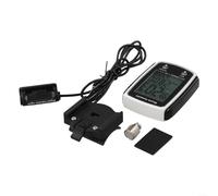 Yhenlovtt Tachimetro cablato e contachilometri LCD con alloggiamento in ABS impermeabile, retroilluminazione per guida diurna e notturna, installazione per bici da strada e mountain bike, nero (bianco