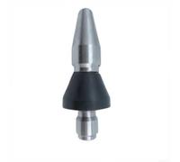 Yhenlovtt Ugello per la pulizia delle fognature a pressione dei fori, 5000 psi, in acciaio inox, testa superiore di scarico con una triade anteriore, getto spray posteriore per idropulitrice da 1/4