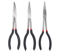 Yheonver - Set di 3 pinze a becchi extra lunghi da 28 cm, punta dritta e piegata, utensile manuale