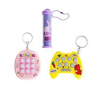 YHFITN Set di portachiavi FITN Mini Tic-Tac-Toe, portachiavi giocattolo Whack-a-Mole a spinta rapida, caleidoscopio per bambini, set regalo creativo e divertente, ideale per amici/regali per bambini