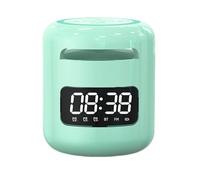 YHFITN Sveglia Bluetooth ricaricabile, subwoofer portatile Hi-Fi per esterni, cassa acustica compatta con radio FM, audio da viaggio per casa o campeggio (Green)