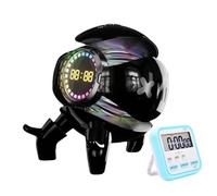YHFITN Sveglia con altoparlante Bluetooth con radio FM, luci ambientali RGB, associazione TWS, supporto riproduzione TF/AUX/USB, altoparlante wireless per feste per casa, viaggi e campeggio (Nero)