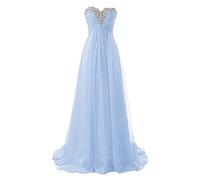 yhfshop Abito da Ballo Abiti da Damigella d'Onore Chiffon Lungo Una Linea Abiti da Sera Abiti da Sera Formale Abito da Ballo-Azzurro A_52