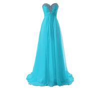 yhfshop Abito da Ballo Abiti da Damigella d'Onore Chiffon Lungo Una Linea Abiti da Sera Abiti da Sera Formale Abito da Ballo-Ocean Blue_52