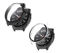 YHFZR Cover per Xiaomi Watch S1, Ultra Slim Silicone Case di Gel AntiGraffio Protettiva Custodia per Xiaomi Watch S1, Nero&Chiaro