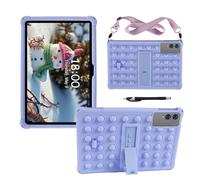 YHFZR Custodia Cover per DOOGEE Tab G6 Max/TABWEE T60 Pro/TECLAST T65 Plus/TECLAST T65/ OSCAL PAD 200 Tablet 13,4 Pollici, Ultra Leggero Protettiva Cover in Silicone con Supporto per Bambini, Viola