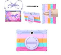 YHFZR Custodia Cover per OPPO Pad SE/OnePlus Pad Lite 11 Pollici Tablet, Silicone Resistente 360 Supporto Rotante Custodia Protettiva per Bambini, Rosa