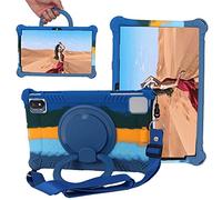 YHFZR Custodia Cover per TCL Tab 10 Gen 4 Tablet 10,1 Pollici, Silicone Resistente 360 Supporto Rotante Custodia Protettiva per Bambini, Blu scuro