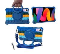 YHFZR Custodia Cover Silicone Resistente 360 Supporto Rotante Custodia Protettiva per Bambini per Teclast P50/Blackview Tab 16/Teclast T50/UMIDIGI A15 Tab Tablet 11 Pollici, Blu Scuro