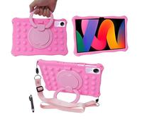 YHFZR Custodia Cover Silicone Resistente 360 Supporto Rotante Custodia Protettiva per Bambini per Teclast P50/Blackview Tab 16/Teclast T50/UMIDIGI A15 Tab Tablet 11 Pollici, Rose