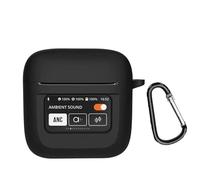 YHFZR Custodia per JBL Tour PRO 2, Cute Custodia Protettiva in Silicone Case Cover per JBL Tour PRO 2 con Cinturino ad Anello, Nero