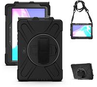 YHFZR Custodia per Samsung Galaxy Tab Active5 Pro SM-X350/Active4 Pro 5G T636B/Active Pro 10.1 T540, Supporto e Tracolla Custodia Robusta Ibrida Antiurto Cover Rigida Protettiva, Nero