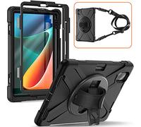 YHFZR Custodia per Xiaomi Mi Pad 5/5 PRO 11 Pollice, 360 Rotante Supporto e Tracolla Custodia Robusta Ibrida Antiurto Cover Rigida Protettiva per Xiaomi Mi Pad 5/5 PRO 11 Pollice, Nero