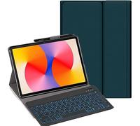 YHFZR Custodia Tastiera per DOOGEE Tab G6+ Tablet 11 Pollici, [QWERTY Layout] 7 Colori Retroilluminati Ultra Sottile PU Custodia Cover Tastiera Rimovibile, Verde