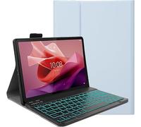 YHFZR Custodia Tastiera per OnePlus Pad Go 2 Tablet 12,1 Pollici, [QWERTY Layout] 7 Colori Retroilluminati Ultra Sottile PU Custodia Cover Tastiera Rimovibile, Blu