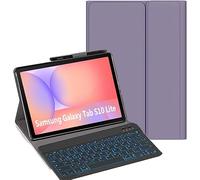 YHFZR Custodia Tastiera per Samsung Galaxy Tab S10 Lite 10,9'' SM-X400/X406, [QWERTY Layout] 7 Colori Retroilluminati Ultra Sottile PU Custodia Cover Tastiera Rimovibile, Viola