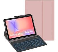 YHFZR Custodia Tastiera per Samsung Galaxy Tab S10 Lite 10,9'' SM-X400/X406, [QWERTY Layout] 7 Colori Retroilluminati Ultra Sottile PU Custodia Cover Tastiera Rimovibile, Rosa