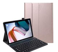 YHFZR Custodia tastiera per Xiaomi Redmi Pad 10.61 Pollice, AZERTY Slim PU Custodia Staccabile Wireless Tastiera Keyboard Custodia per Xiaomi Redmi Pad 10.61 Pollice, Oro Rosa