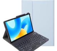 YHFZR Tastiera Custodia per Blackview Mega 3 Tablet 12,1 Pollici, QWERTY Sottile PU con Supporto Cover Tastiera Rimovibile Wireless Keyboard, Blu