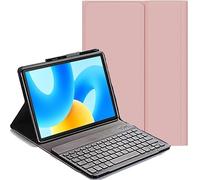 YHFZR Tastiera Custodia per Blackview Mega 3 Tablet 12,1 Pollici, QWERTY Sottile PU con Supporto Cover Tastiera Rimovibile Wireless Keyboard, Rosa