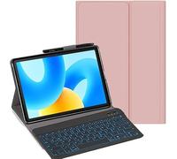 YHFZR Tastiera Custodia per Blackview Tab 90 WiFi/Tab 90/Tab9 WiFi/Tab 16 Pro 11 Pollici, [Italiana Layout] 7 Colori Backlit Tastiera Wireless Con Custodia Protettiva, Rosa