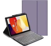 YHFZR Tastiera Custodia per Xiaomi Redmi Pad SE, QWERTY Sottile PU Custodia con Supporto Cover Tastiera Rimovibile Wireless Keyboard per Xiaomi Redmi Pad SE 11 Pollici, Viola