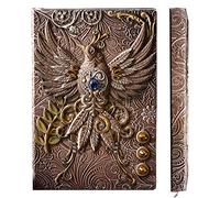 YHH Taccuino in Pelle Vegan a Righe A5, Diario di Viaggio da scrivere, Quaderno Appunti Copertina Rigida Fatto a mano, Cahier Jounal Notebook Regalo Compleanno per Donna Ragazza, Fenice3D Colorato