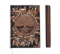 YHH Taccuino Tascabile A6 a righe, Piccolo Diario di Viaggio Vintage Ecopelle, Quaderno Appunti Copertina Rigida Fatto a mano, Jounal Notebook Blocchi Appunti Regalo Uomo Donna, 3D Albero della vita