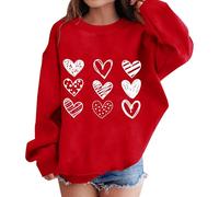 YHHRJAI Felpa per bambini con stampa per ragazze calda a maniche lunghe pullover oversize abbigliamento casual abbigliamento sportivo per bambini polsini a costine vestibilità ampia pullover maglione