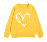 YHHRJAI Felpa per ragazze, felpe a maniche lunghe stampate carine, pullover top, pullover casual, polsini a costine per bambini, maglione pullover vestibilità larga, top morbido in cotone, felpa