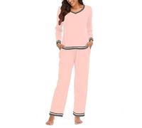 YHHRJAI Pigiama Donna, Set Invernale Morbido, Comodo E Caldo, Biancheria da Notte Soffice, Manica Lunga 2 Pezzi Abbigliamento da Casa, Sciolto Termico Pigiami Set, Casual Comfort Morbido Traspirante