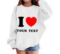 YHHRJAI Ragazze Adolescenti Carino Cuore Felpe Manica Lunga Oversize Maglione Felpe Autunno Inverno Vestiti di tutti i giorni Vacanze Festival Vestiti Cotone Morbido Top Casual Sport, bianco, 9-10