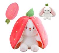 Yhjxly Coniglietto di peluche, coniglio, coniglietto pasquale, peluche a forma di fragola, 25 cm, coniglietto animale, coniglietto, nascondiglio per ragazzi, ragazze, bambini, adulti, Pasqua