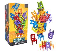 Yhjxly Mini sedia impilabile Balance Tower gioco 42 pezzi - divertente festa sfida & giocattolo educativo di famiglia per ragazze, ragazzi e adulti