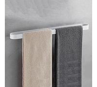 YHJZSM portaasciugamano Singolo Porta salviette da Parete Porta Asciugamani Senza Foratura Adesivo Spazio Alluminio per Bagno-Bianca_40 cm. (White 60cm.)