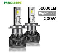YHKOMS Faro LED per auto H7 LED H4 H1 H8 H11 HB3 HB4 9005 9006 9012 6000K 200W 50000LM Lampada LED automatica Turbo Fendinebbia 12V