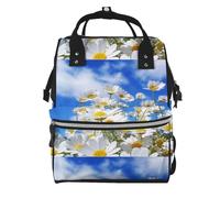 YHLKLWKSZC Borsa per pannolini per mummia zaino fragrante stampa floreale margherita grande capacità borsa per maternità zaino multifunzionale per pannolini stampa 3d zaino da viaggio per la mamma