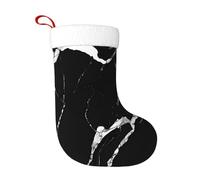 YHLKLWKSZC Calza di Natale in marmo nero oro per regali di Babbo Natale festivi per decorazioni natalizie, Nero, taglia unica